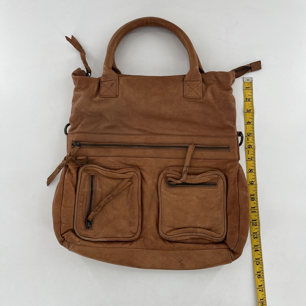 Vintage Danier Tote Large Satchel Bag Compartments‎ Teracotta Honey Brown Purse - Picture 14 of 16